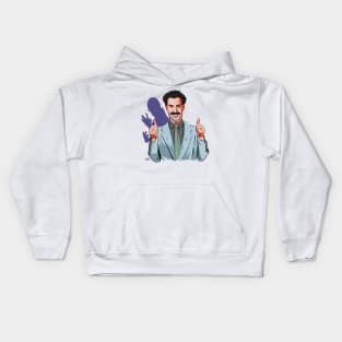 Sasha Baron Cohen - An illustration by Paul Cemmick Kids Hoodie